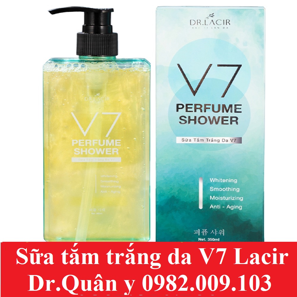 V7 PERFUME SHOWER DR LACIR Chai 350ml, Sữa Tắm Trắng Da V 7 Lamer DrLacir CHÍNH HÃNG date mới