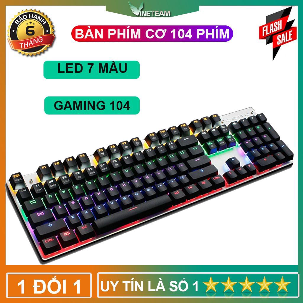 Bàn phím cơ Metoo Zero Fullsize 104 phím nhiều chế độ Switch blue