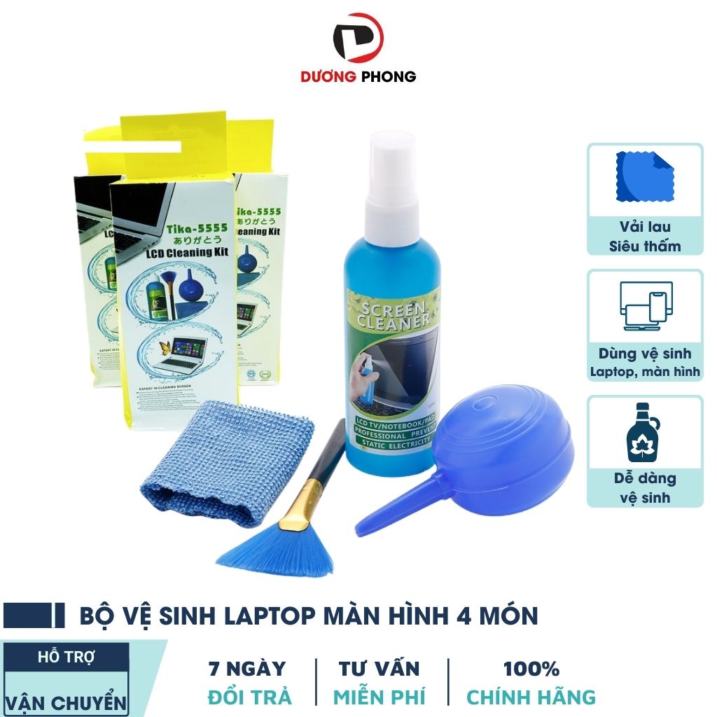 Bộ dụng cụ vệ sinh Laptop, điện thoại, đồng hồ, đồ dùng điện tử... 4 món giá rẻ