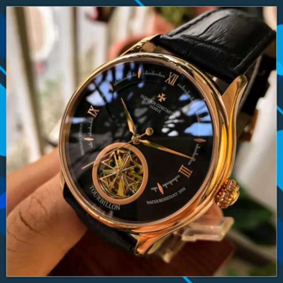 Đồng hồ Nam V886 lộ tim máy nhật, mẫu 3kim mặt đen viền vàng, dòng cơ Automatic + Thẻ Bảo Hành , Đồng hồ thật giá trị th