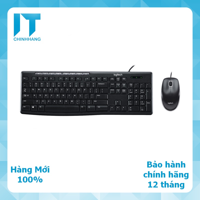 Combo Bàn Phím & Chuột Có Dây Logitech MK200 - Hàng Chính Hãng
