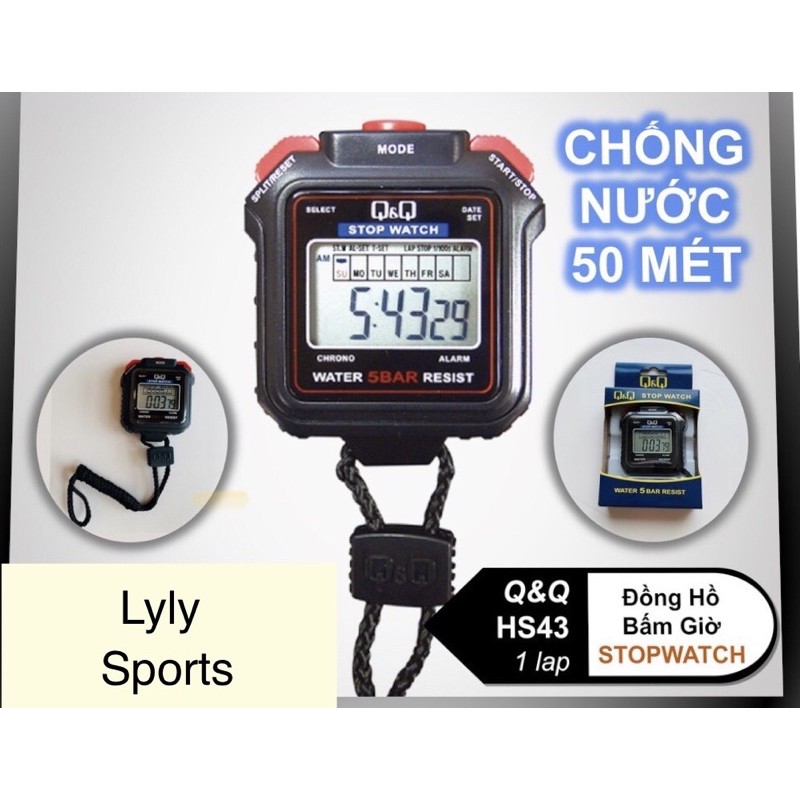 Đồng Hồ thể thao Bấm Giờ Q&Q, đồng hồ bấm giây Chuyên Dùng Trong Thể Thao - LYLY SPORTS