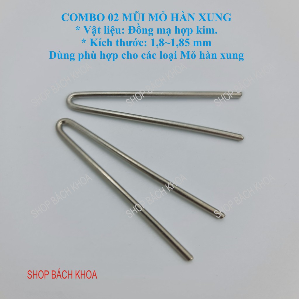 COMBO 2 Mũi mỏ hàn xung 100W, 125W, kích thước to 1,8-1,9 mm, ít đứt gẫy. Vật liệu đồng mạ hợp kim