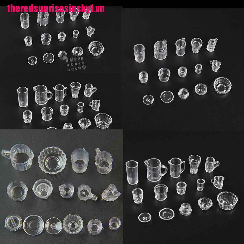 Set 15 Cốc Uống Nước Mini Trong Suốt Tiện Dụng Cho Nhà Búp Bê