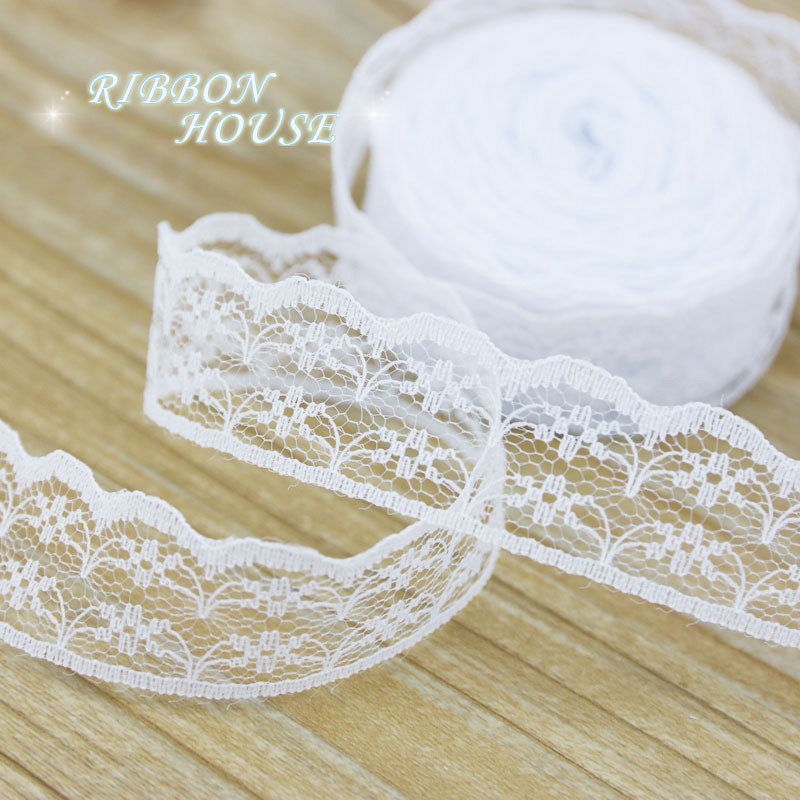 Cuộn dây ruy băng ren 2.25cm dài 10 yard dùng để trang trí