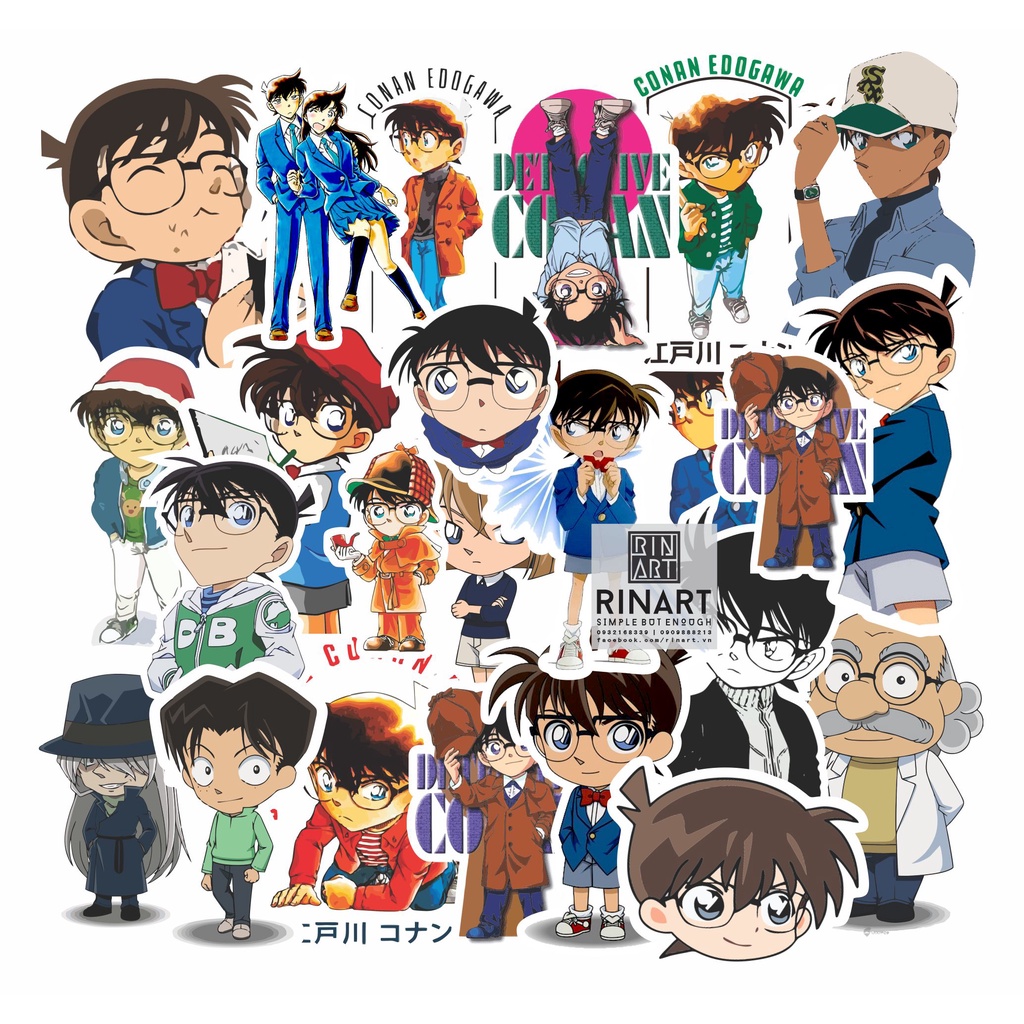 STICKER CONAN SIÊU CHẤT DÁN TRANG TRÍ ĐT LAPTOP VALI TƯỜNG TỦ KỆ MŨ BẢO HIỂM XE MÁY NOTEBOOK