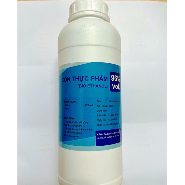 1lit cồn Ethanol tinh khiết 96 độ dùng trong mỹ phẩm