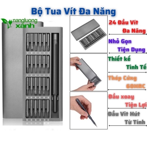 Bộ Tua Vít Đa Năng 24 Chi Tiết Đầu Hút Nam Châm,Thép Cứng Không Rỉ, Sửa Thiết Bị Điện Tử, Điện Thoại Điện Gia Dụng