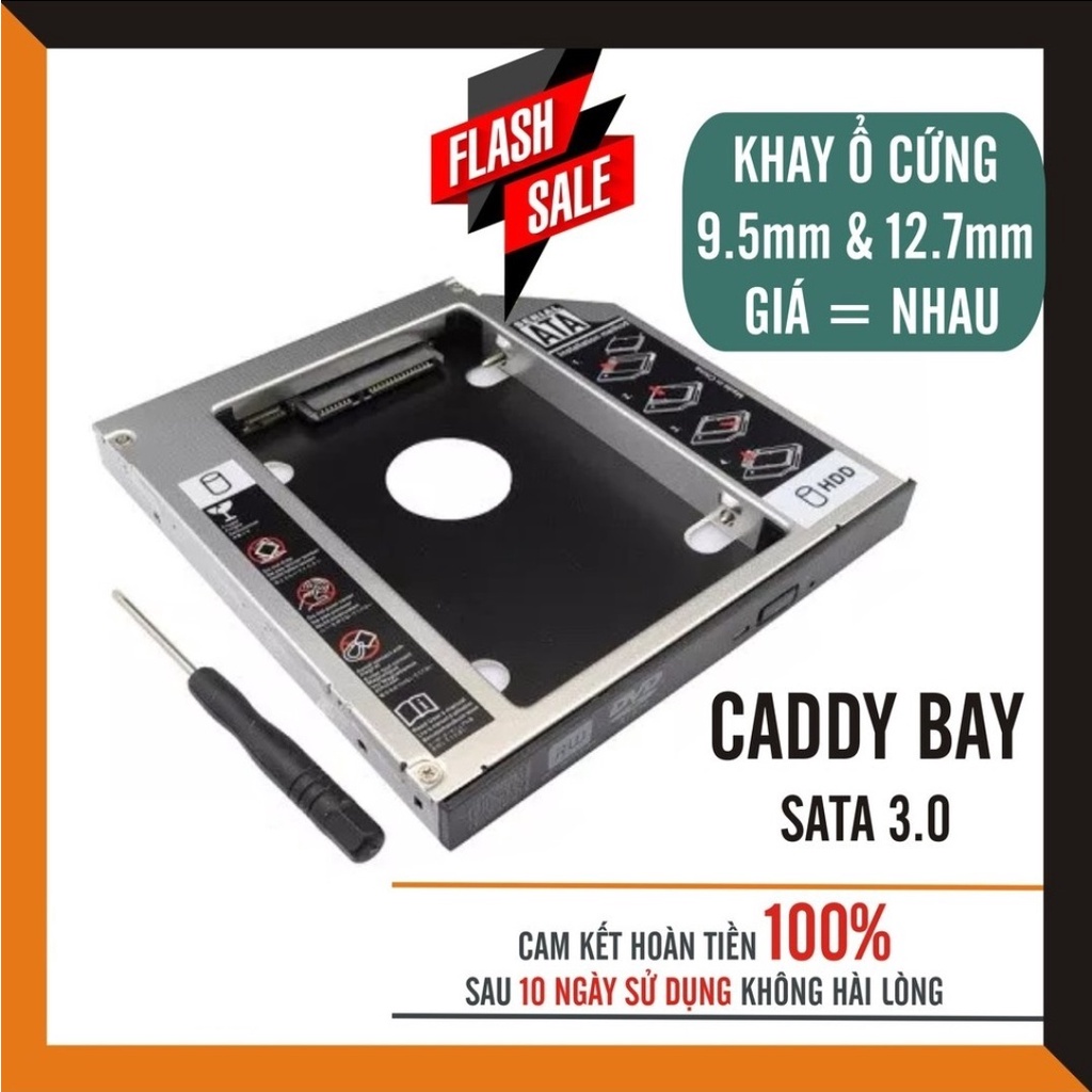 Caddy Bay khay ổ cứng HDD SSD SATA 3 9.5mm 12.7mm -  dùng để lắp thêm ổ cứng cho laptop