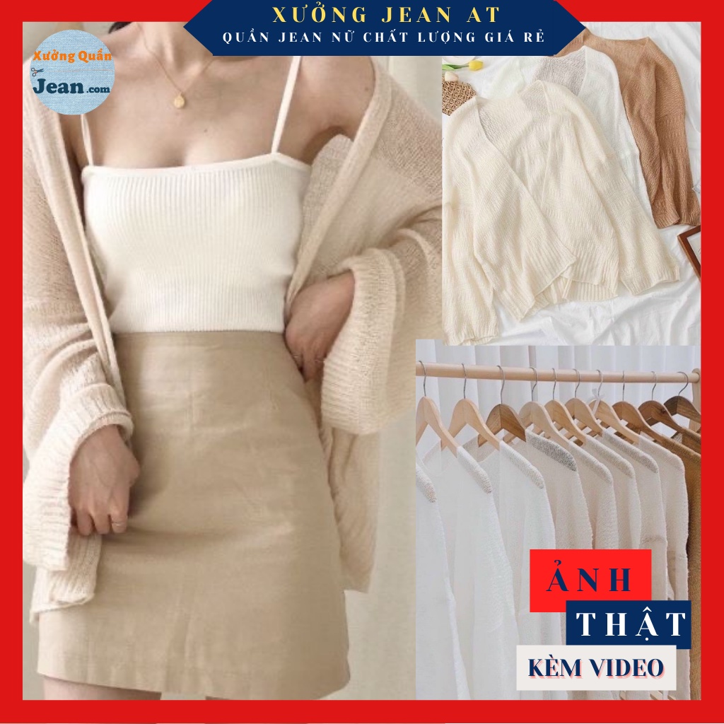 Áo Khoác Len Cardigan Nữ Mỏng Nhẹ Dệt Kim 3 Màu Thời Trang Phong Cách Hàn Quốc 739 - 800