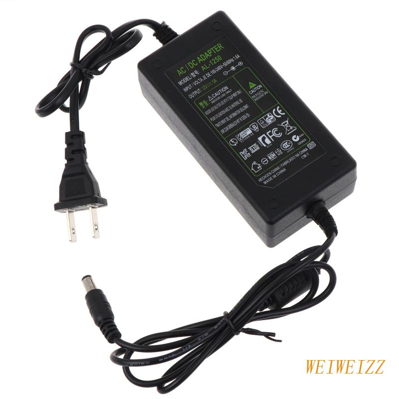 Máy Biến Áp Weizz AC DC 100-240V Sang 12V 5A Cho Đèn LED Dây DVR CCTV