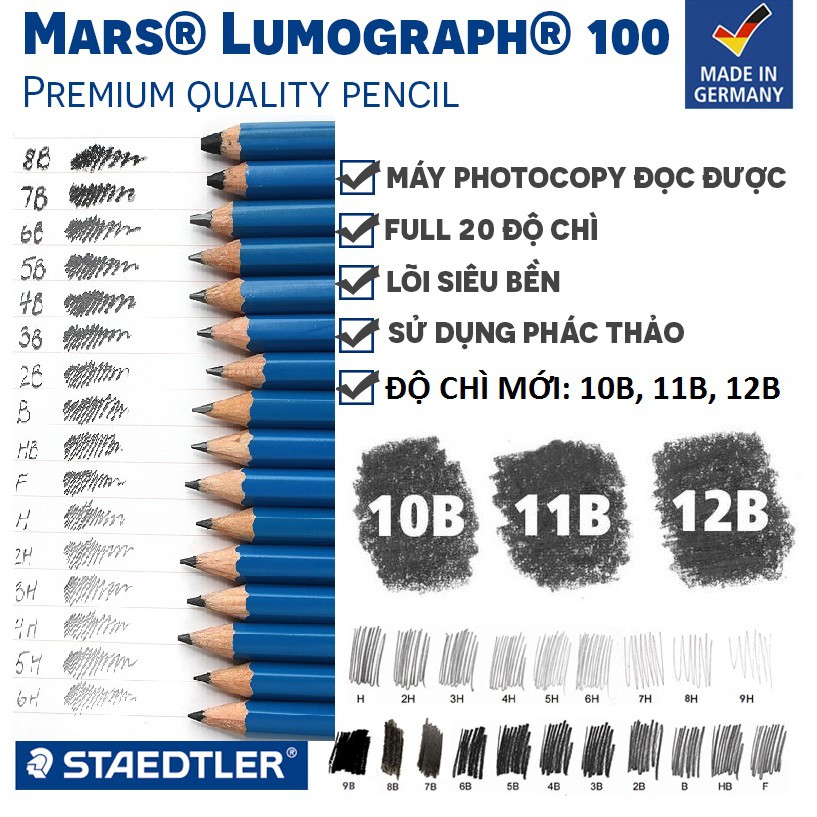 Bút chì xanh cao cấp Staedtler Mars Lumograph 100