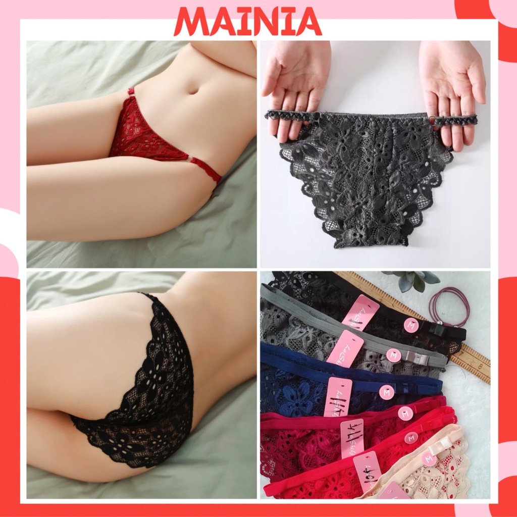 Quần Lót Ren Hoa Dây Sườn Mềm Mại Nhiều Màu Thoáng Khí Co Giãn Tốt Chíp Ren  Freesize Mainia Shop
