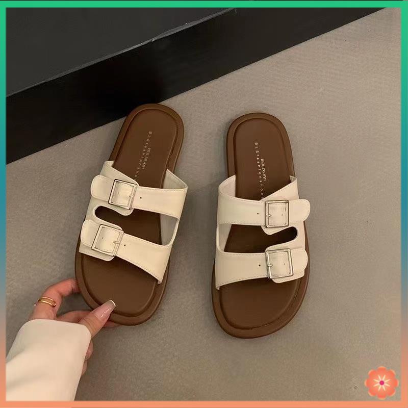 Giày Sandal Đế Bằng Thời Trang Đi Biển Cho Nữ