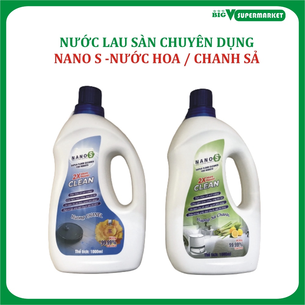 Nước lau sàn Cao Cấp NANO S dành riêng cho Robot lau nhà ECOVACS DEEBOT / ILIFE / XIAOMI / LIECTROUX /DREAME/ ROBOROCK