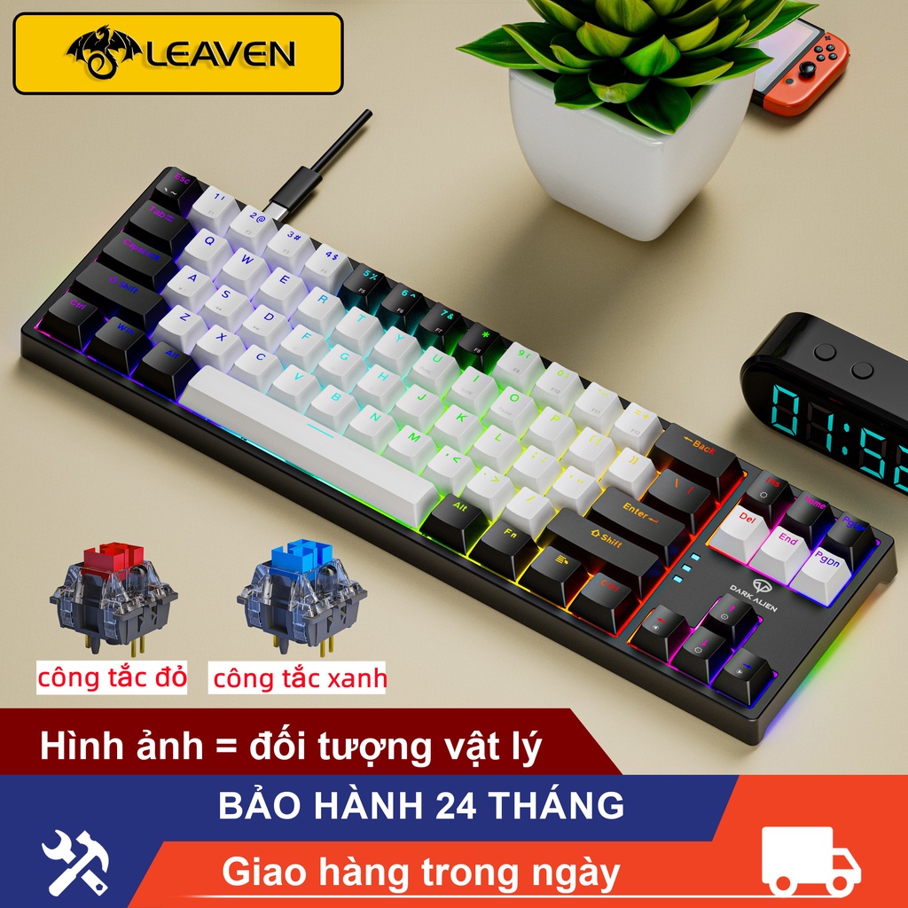 LEAVEN K710 PRO Bàn Phím Cơ Máy Tính 71 phím có dây hotswap RGB LED Chơi Game Dùng Văn Phòng Cực Đã,-Bảo hành 2 Năm