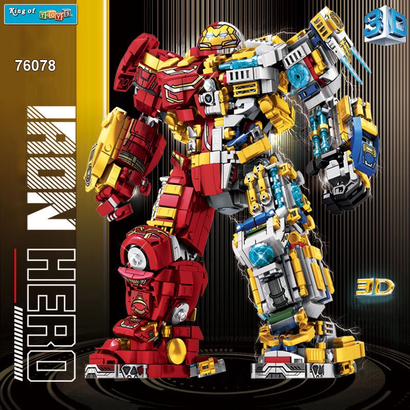Đồ Chơi Lắp Ráp Kiểu Lego Mô Hình Robot  Anti HulkBuster Iron Mecha Trong Avengers No.76078 Với 1876 PCS