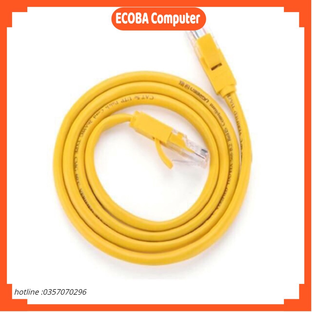 Dây mạng bấm sẵn Cat 5 dài  25M 30M 35M 40M 45M 50M đúc sẵn 2 đầu giao màu ngẫu nhiên ECOBA