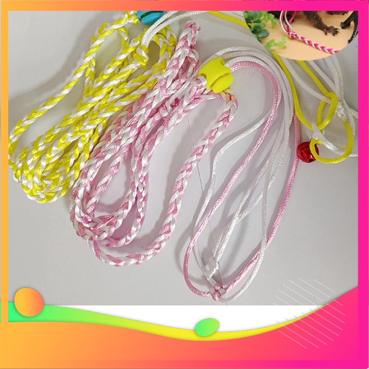 SALE petsloveuytinshop Dây dắt hamster thỏ Sóc đuôi mập chuột lang, Dây dắt thú cưng 1.4m dây dệt tay kéo có thể điều ch