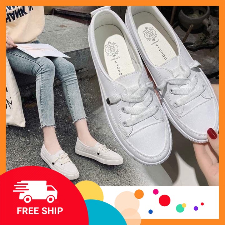 XẢ KHO SIÊU RẺ Giày slip on đan dây,bata màu trắng kem