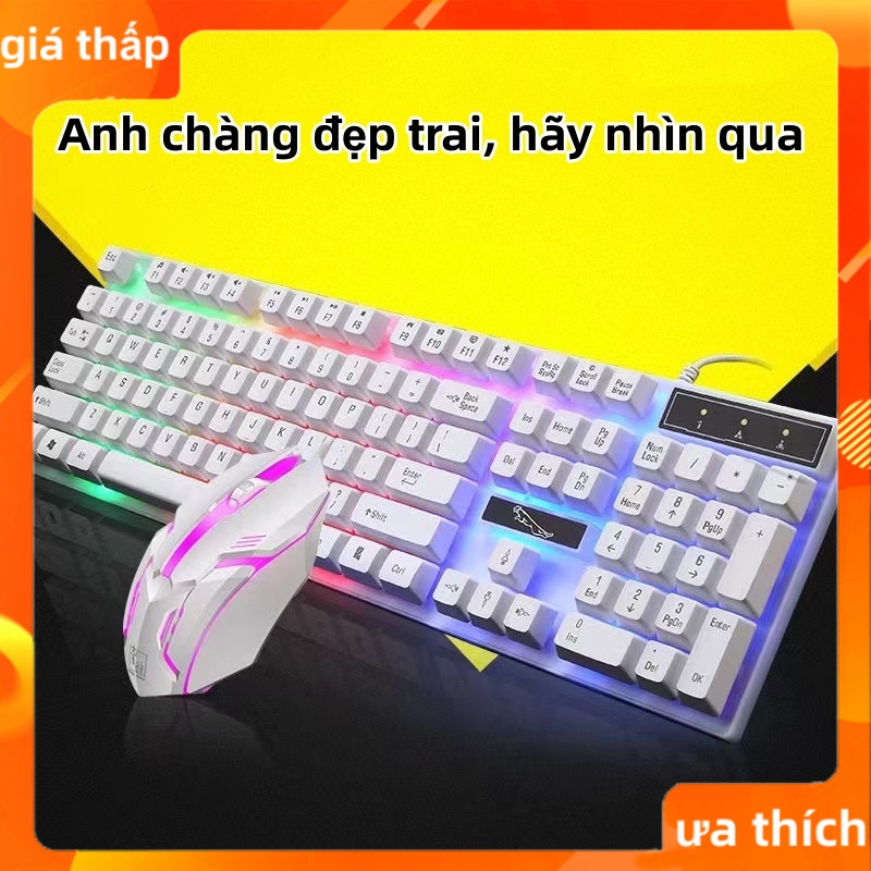 Bàn Phím Cơ Gaming Kèm Chuột Có Dây Với 7 Màu Chế Độ LED, Tiện Lợi Cho Máy Tính, Laptop