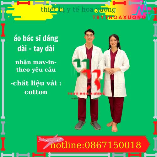 Áo Blouse Trắng- Áo Choàng Bác Sĩ Dáng Dài - Tay Dài Nam, Nữ Các Size S, M, L, XL,XXL