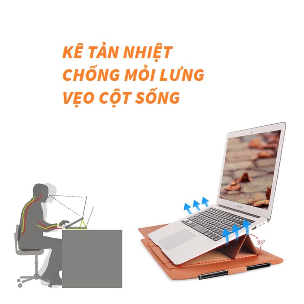 Bao Da Đựng Laptop 4 Trong 1 Cho Macbook Air Pro HP Lenovo Dell Acer Asus Notebook