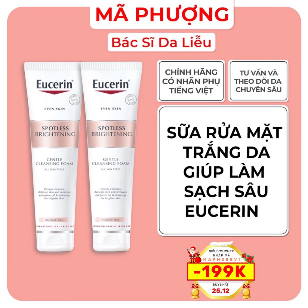 Sữa Rửa Mặt Tạo Bọt Trắng Da Eucerin Ultrawhite Spotless 150g