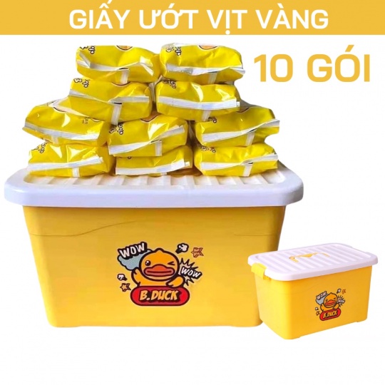 10 goi Khăn Giấy Ướt Con Vịt Vàng B DUCK - Siêu Dai, Siêu Tiện Lợi, Mùi Thơm Dễ Dịu Nhẹ Cho Em Bé bịch x 80tờ