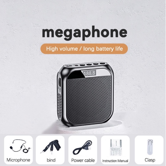 Bộ khuếch đại giọng nói  Loa thoại cá nhân di động đa chức năng 5W có màn hình micrô dành cho giáo viên