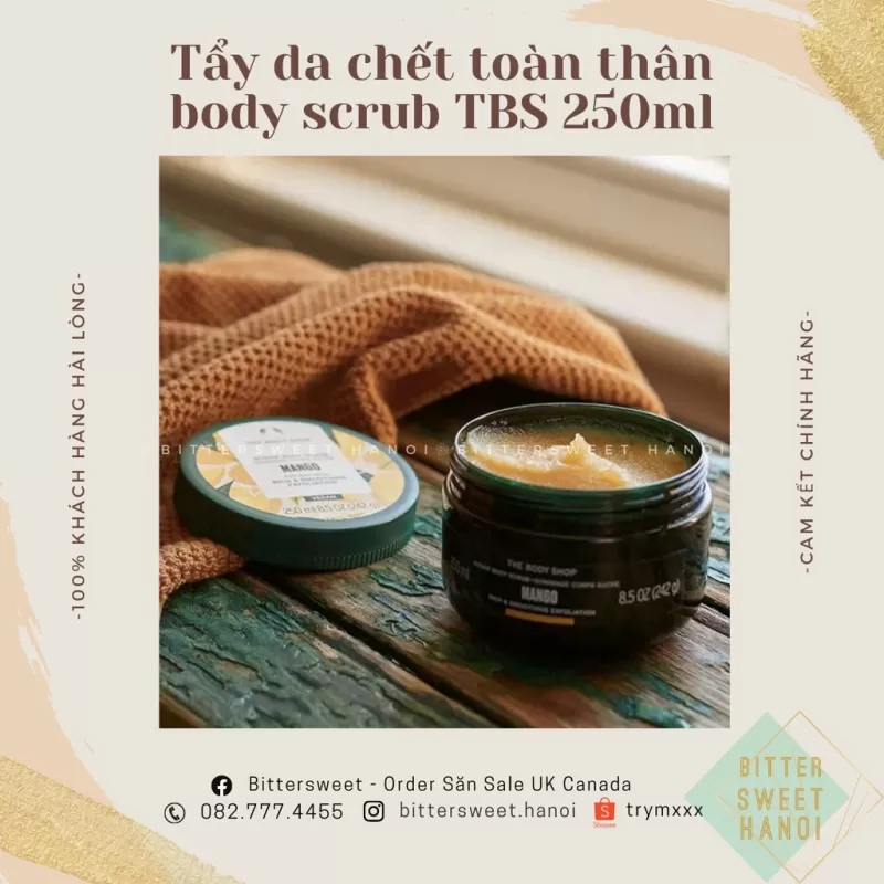 TẨY DA CHẾT TOÀN THÂN body scrub tẩy tế bào chết THE BODY SHOP 250ml