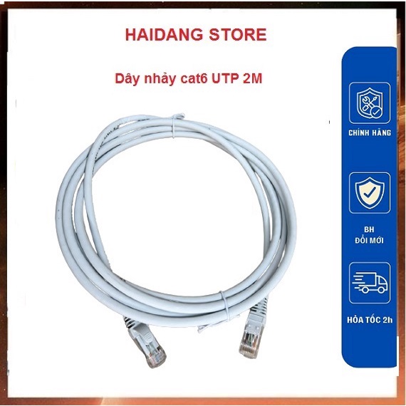 Dây mạng 02 đầu đúc dài 2m,dây mạng bấm sẵn 02 đầu Chính hãng.