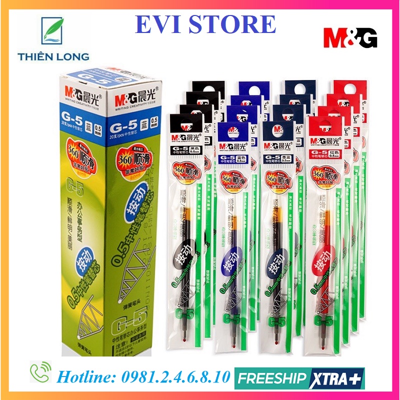Ruột bút ký gel nước xoay 360 độ M&G G5 / 9018 thay thế cho bút K35 - 02376 / 1163 và các loại bút gel dạng bấm