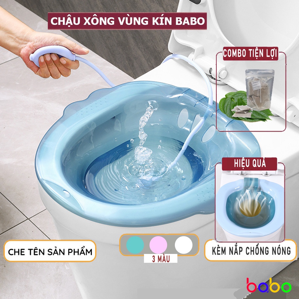 Chậu Xông Rửa vệ sinh trong suốt dành cho người già chậu rửa mông, xông vùng kín cho nam và nữ đồ dùng phòng tắm