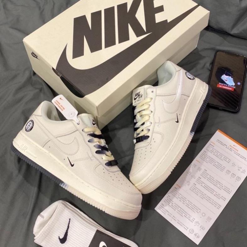 Giày thể thao AF1 âm dương, Giày Air force 1 Brooklyn Sail Black phản quang nam nữ hot trend 2022 xưởng giày nguyễn tình