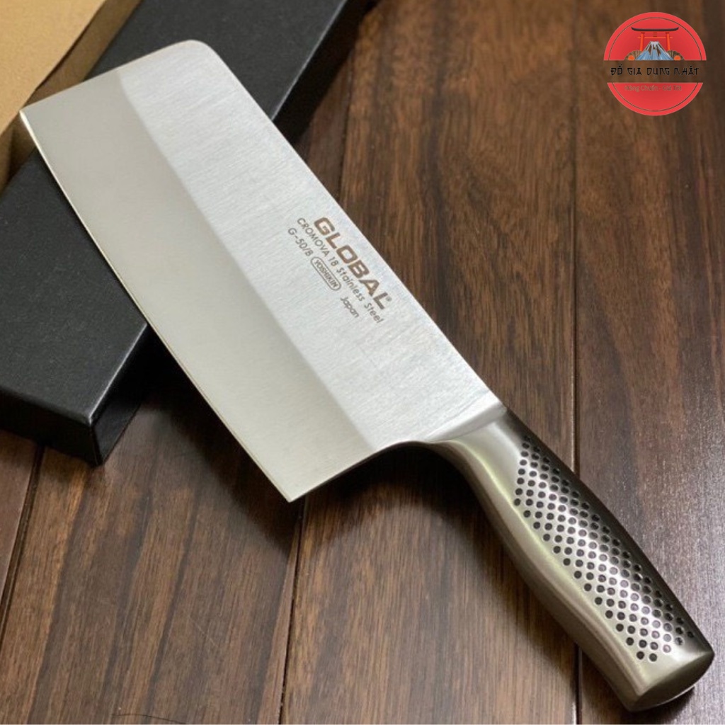 Dao Chuyên Chặt Xương Global Yoshikin G-50 450G Dày 3,5 Li Chất Liệu Thép Không Gỉ Cromova 18