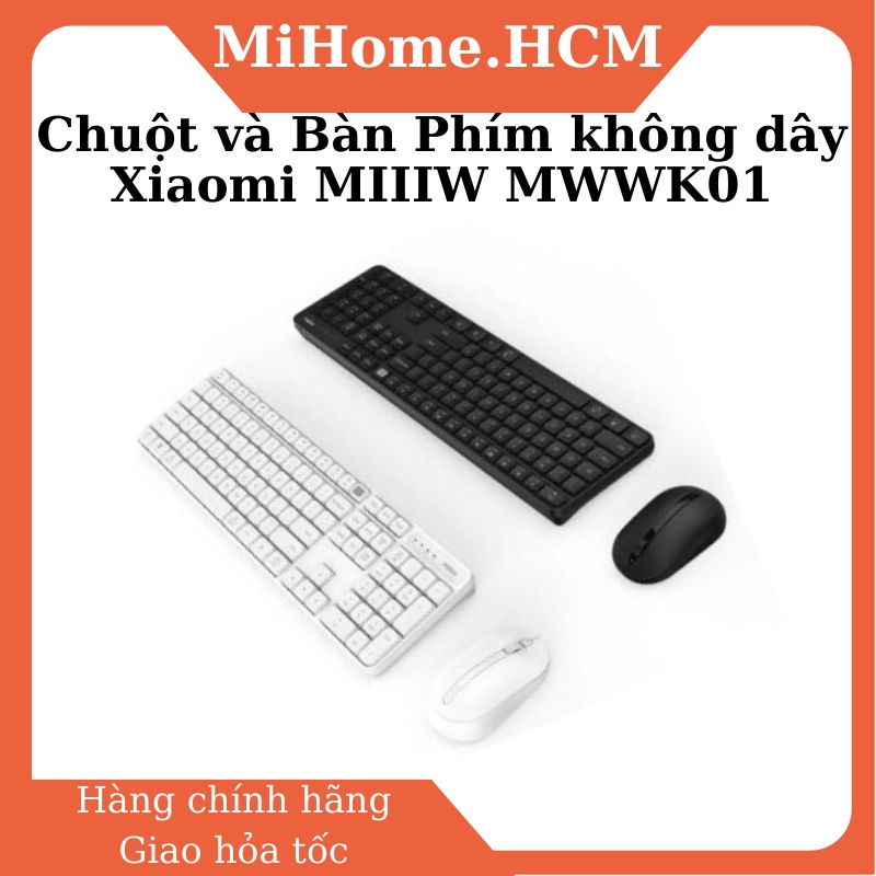 Chuột và Bàn Phím không dây Xiaomi MIIIW MWWK01 kết nối Bluetooth tốc độ 2.4Ghz