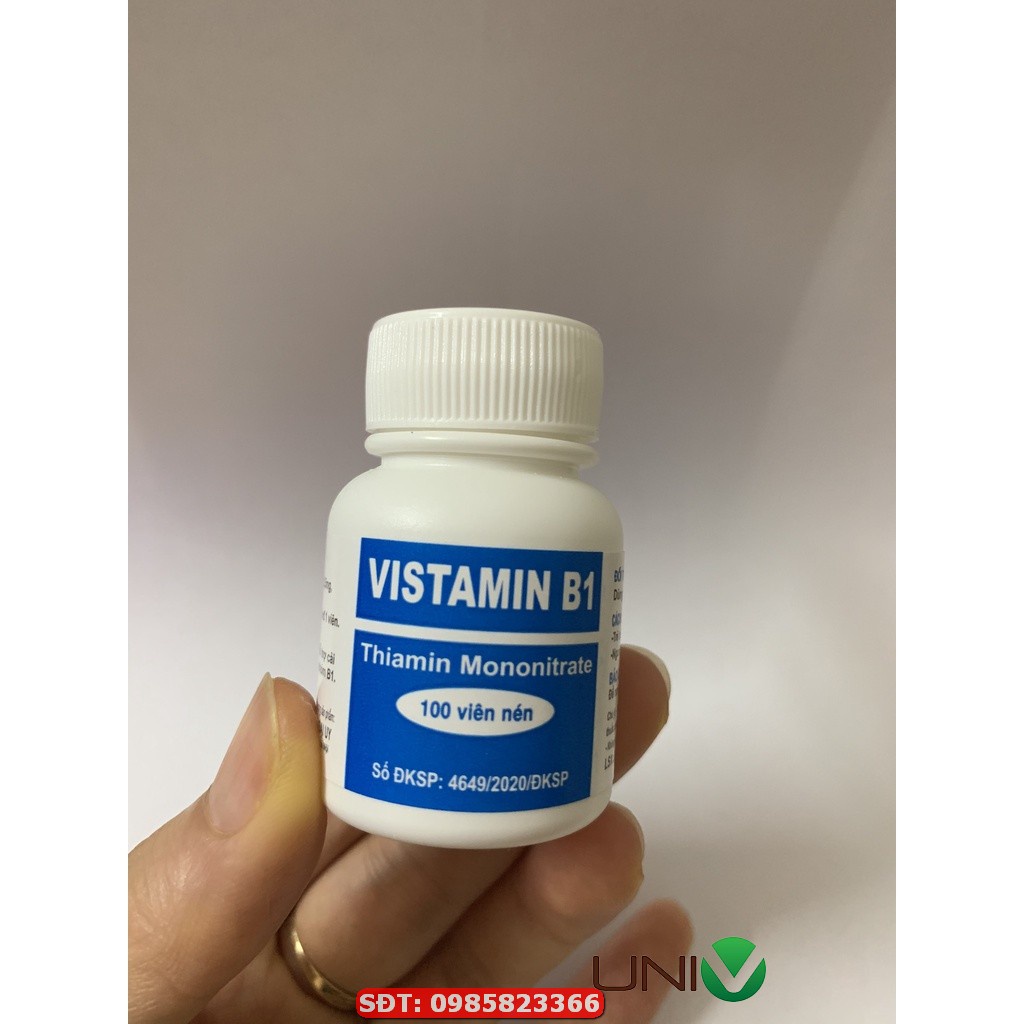VISTAMIN B1 lọ 100 viên bổ sung Vitamin B1 cho cơ thể, hỗ trợ cải thiện tình trạng thiếu vitamin nhóm B1 - UNIV
