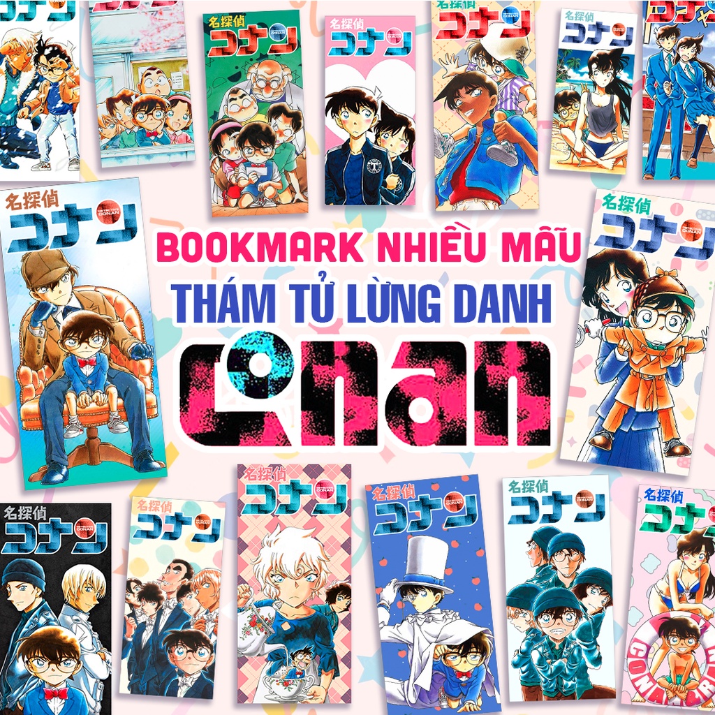 COMBO 2 CÁI bookmark CONAN và các nhân vật khác -nhiều mẫu - bookmark anime manga THÁM TỬ LỪNG DANH xinh xắn dễ thương