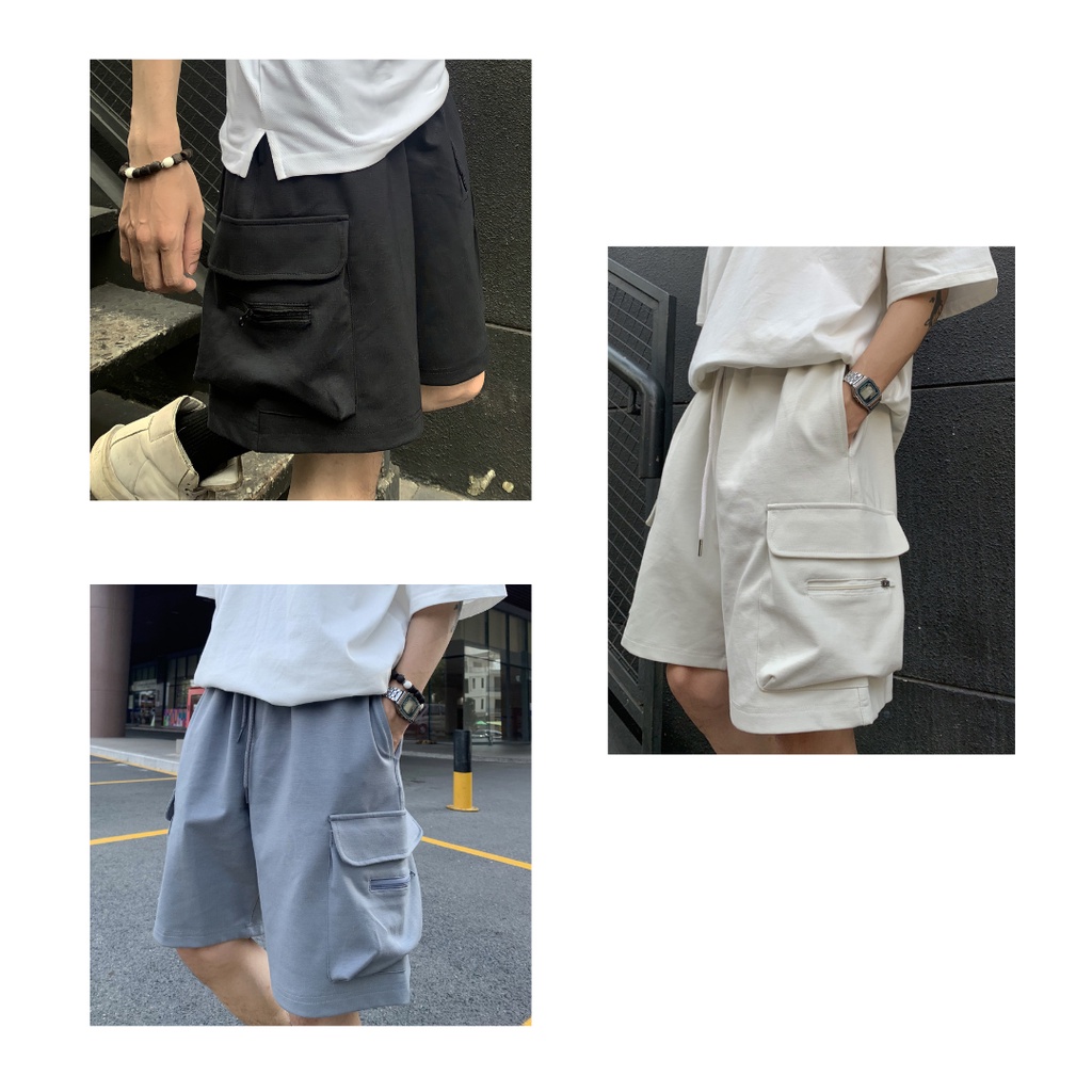 Quần Shorts nam có túi PC Gen mùa mới Summer 2022 | Pocket Sides Zipper Shorts