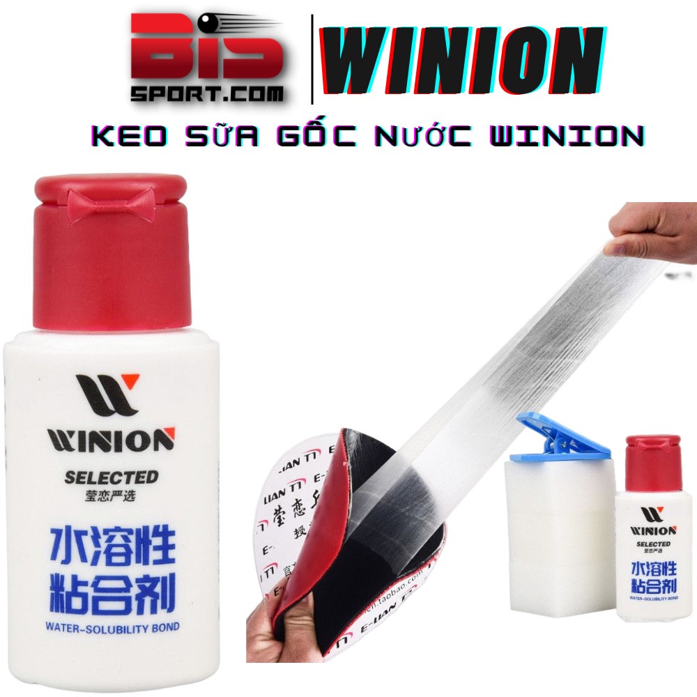 Keo Sữa Gốc Nước Dán Mặt Vợt Bóng Bàn Chính Hãng Winion / 729 - Chai 40ml - 60ml - Dính Chắc Chắn, Không Hại Mặt Vợt