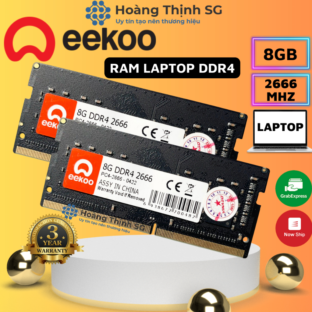 Ram Laptop 8GB-4GB DDR4 Bus 2666MHz EEKOO dùng cho Laptop, Chính hãng - Bảo hành 3 năm- Hoàng Thịnh SG