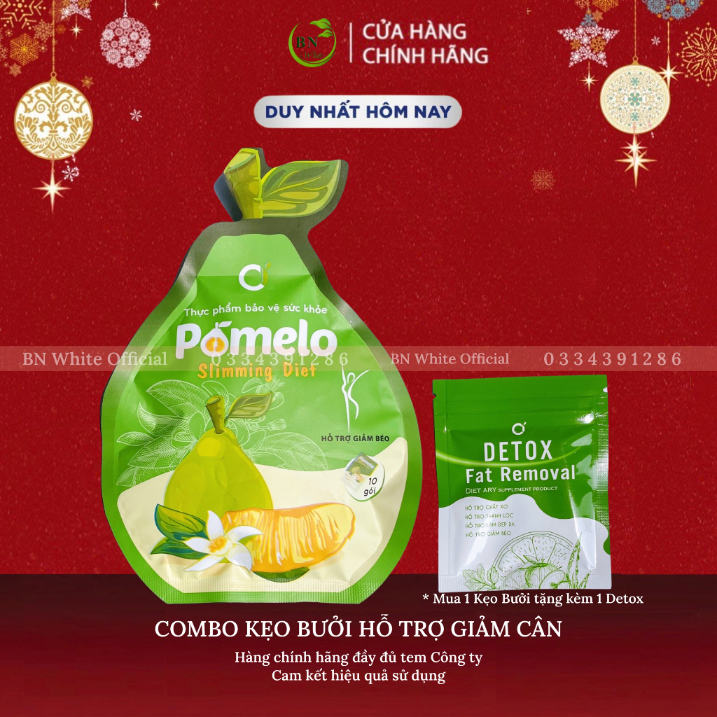 Kẹo Bưởi giảm cân chính hãng TẶNG KÈM DETOX, cam kết hiệu quả
