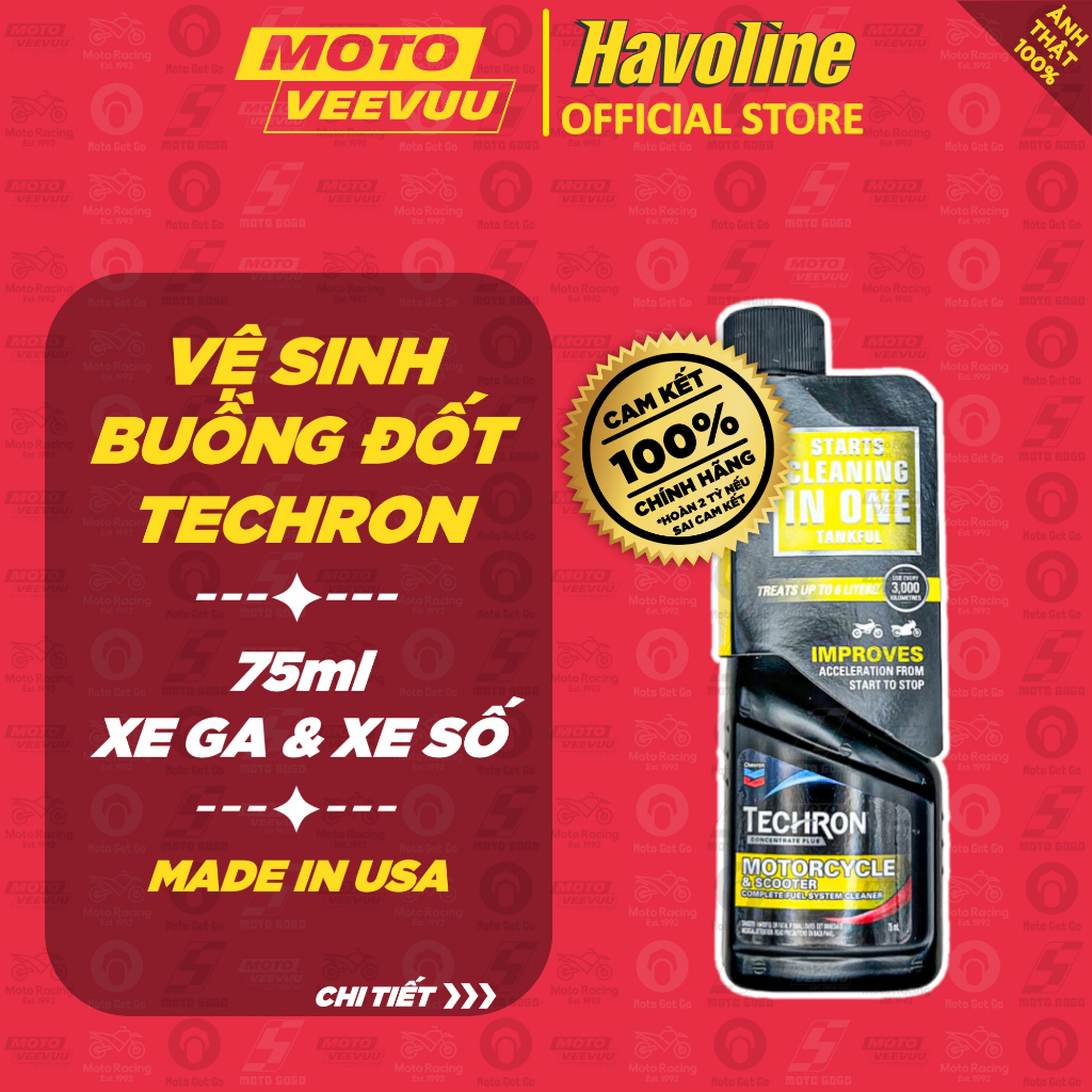 Dung dịch vệ sinh buồng đốt kim phun CALTEX Techron Concentrate Plus carbon phụ gia xăng xe máy TCP 75ml
