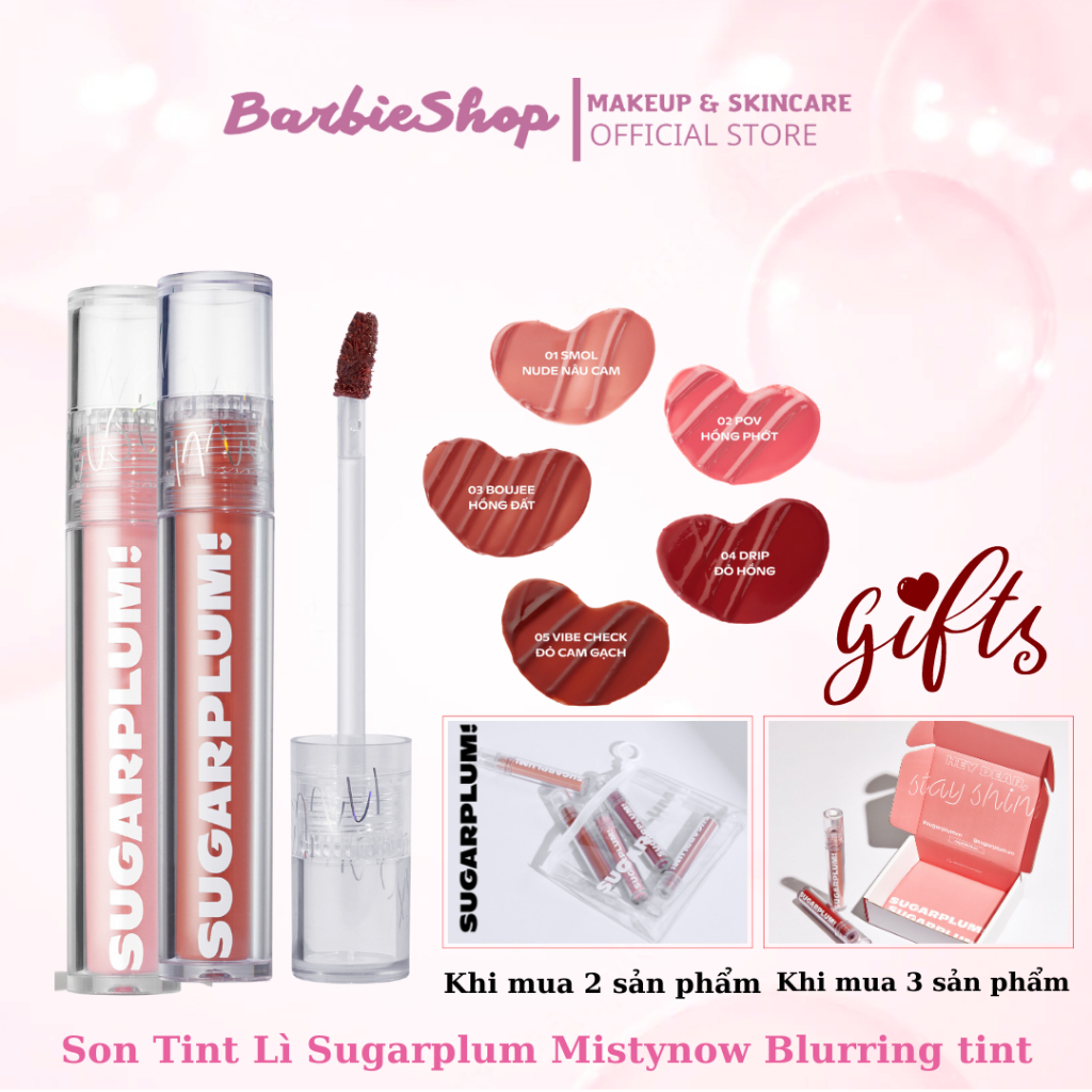Son Tint Lì Thuần Chay, Siêu Nhẹ Môi OFÉLIA Sugarplum MistyNow Blurring Tint