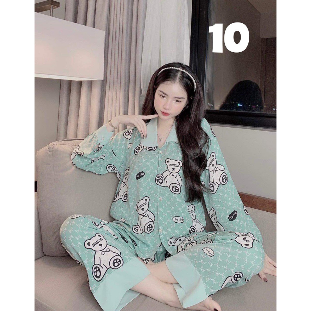 Pijama Đồ bộ tay dài quần dài - chất Kate Thái, những mẫu mới nhất 2023