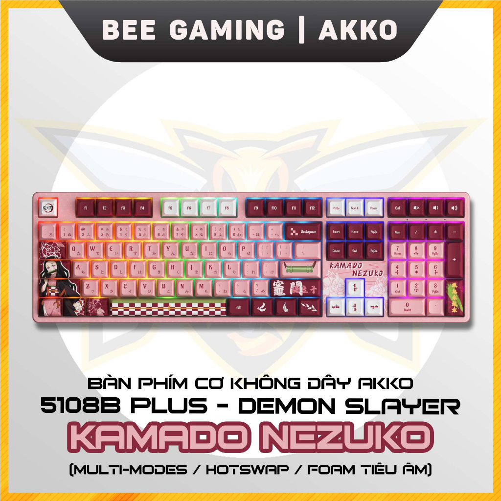 Bàn phím cơ không dây AKKO 5108B Plus Demon Slayer – Kamado Nezuko