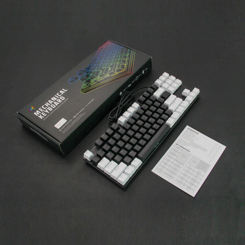 Bàn phím cơ Layoutt TKL 87 phím KA800-KY400 Blue switch,bàn phím cơ gaming