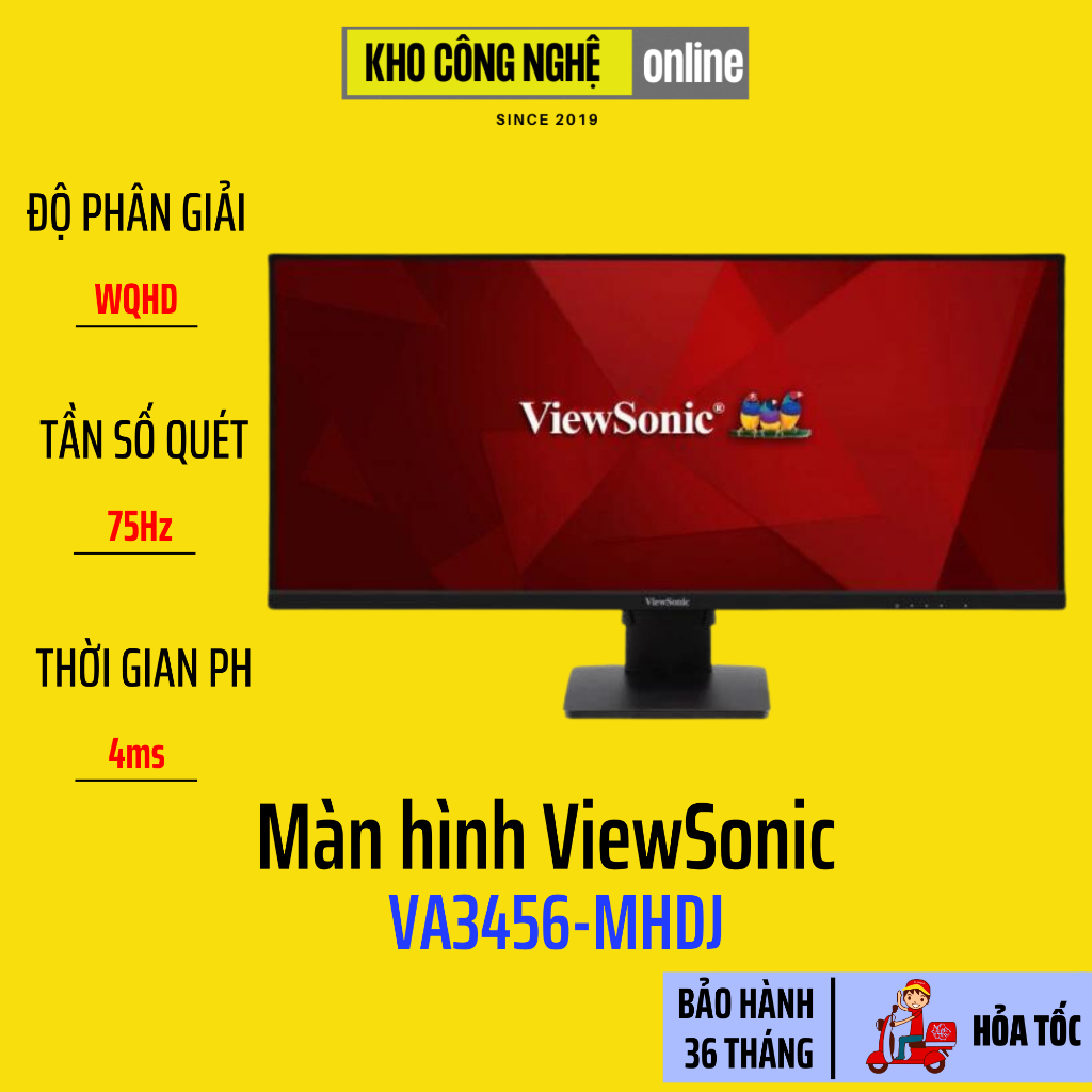 Màn hình máy tính ViewSonic VA3456-MHDJ Ultrawide 21:9 34 inch, WQHD, IPS, HDR10 - Hàng Chính Hãng