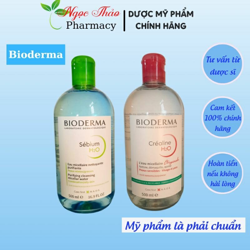 Nước Tẩy Trang Dành Cho Da Dầu Mụn, Da Nhạy Cảm 500ml Pháp Bản Nội Địa
